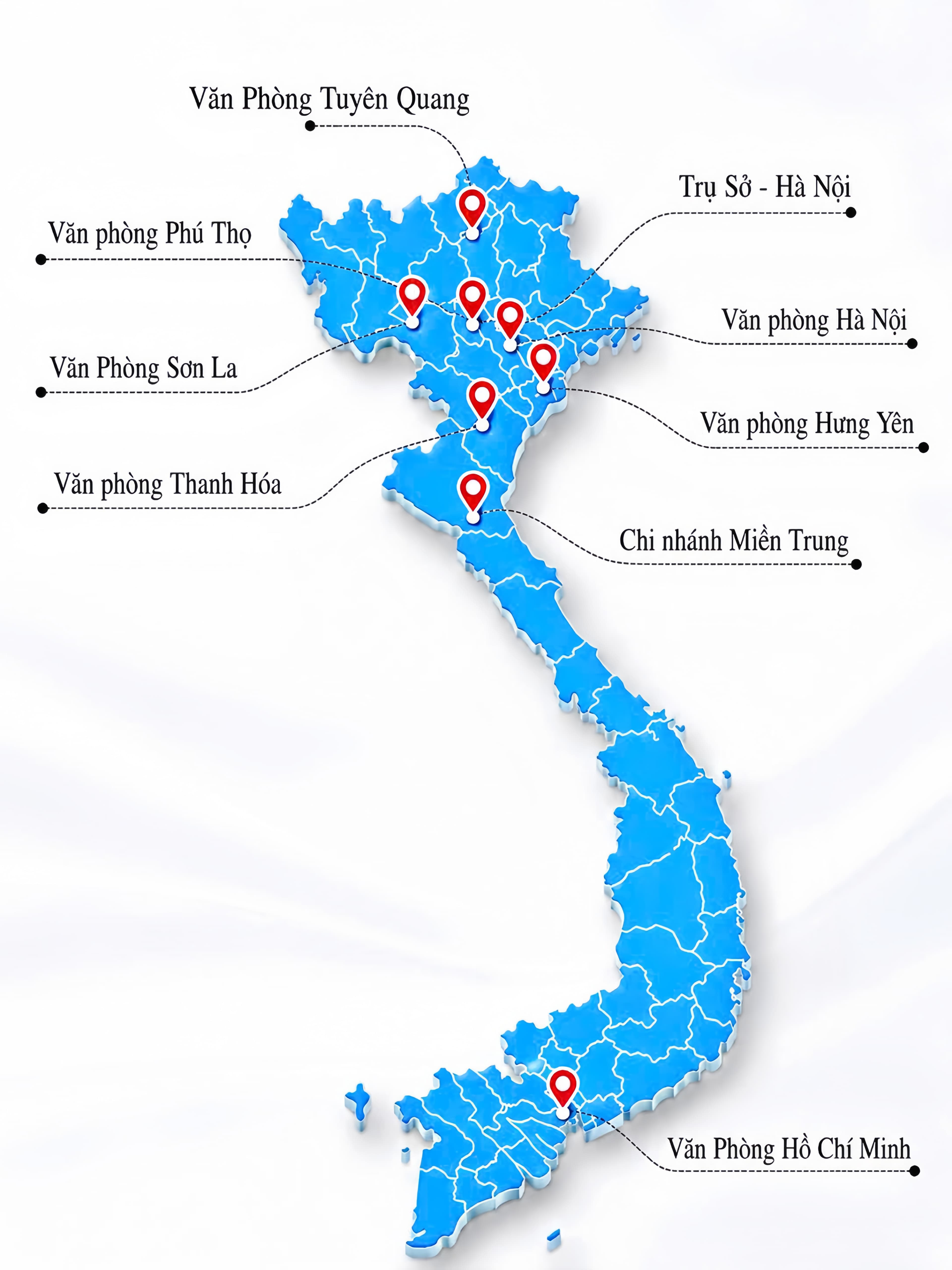 Bản đồ mạng lưới văn phòng HDT Audit
